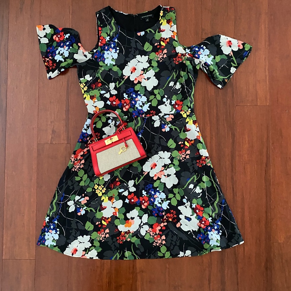 Banana Republic Floral Cold Shoulder Dress